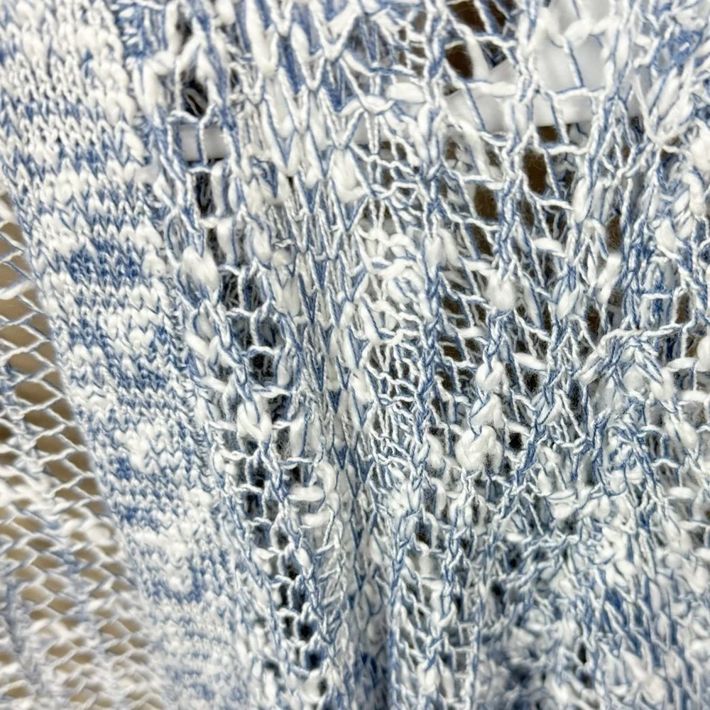 Lane Bryant Blue Fisherman’s Open Knit Front Cardigan Sweater Plus Size 14/16 - Picture 6 of 9